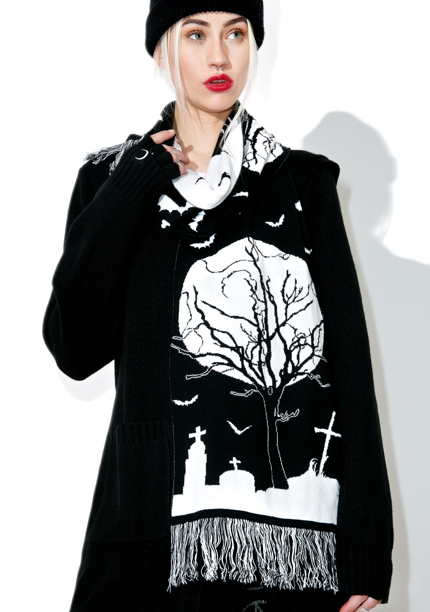 Eerie Cemetery Scarf – Dolls Kill