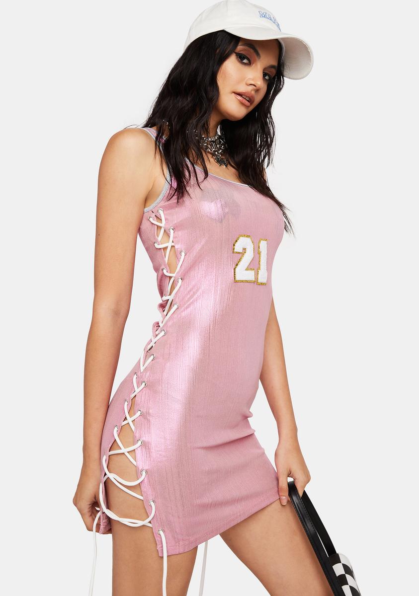 Homecoming Night Lace Up Dress