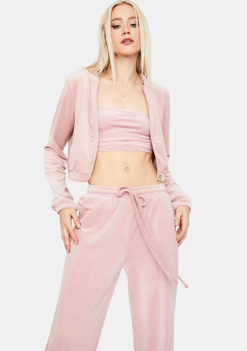 Chill Times Tube Top Velour Jacket Set,New Products : American Fashion Style Bags On Sale