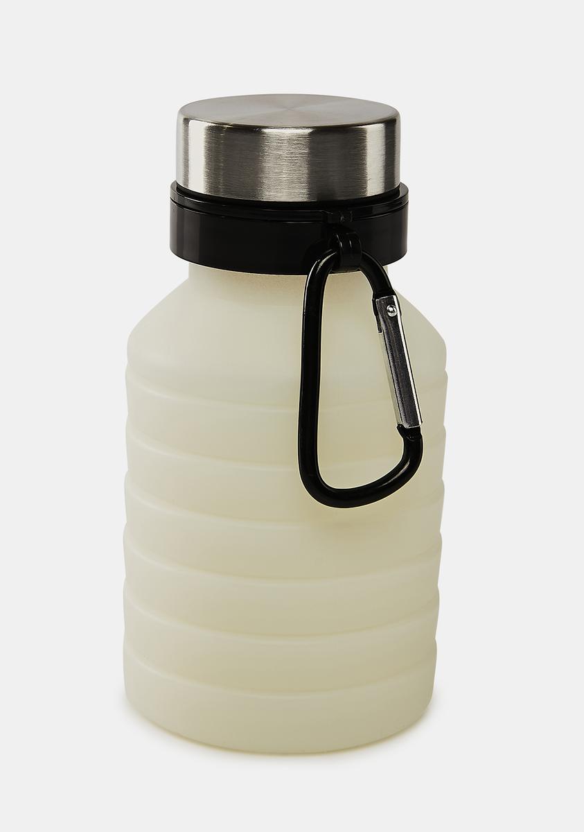 Glow In The Dark Collapsible Water Bottle - White – Dolls Kill