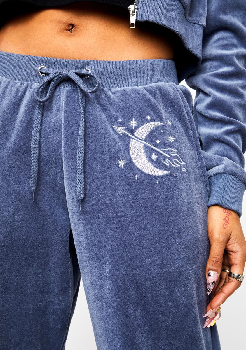 Horoscopez Sagittarius Wide Leg Velour Embroidered Track Horoscopez Sagittarius Wide Leg Velour Embroidered Track