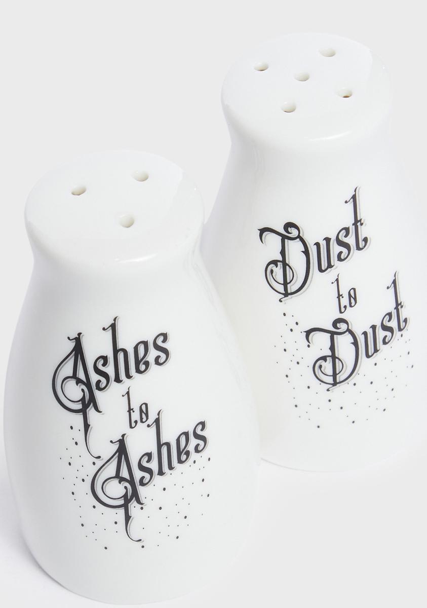 Alchemy England Ashes To Ashes Dust To Dust Salt And Pepper Shaker Set