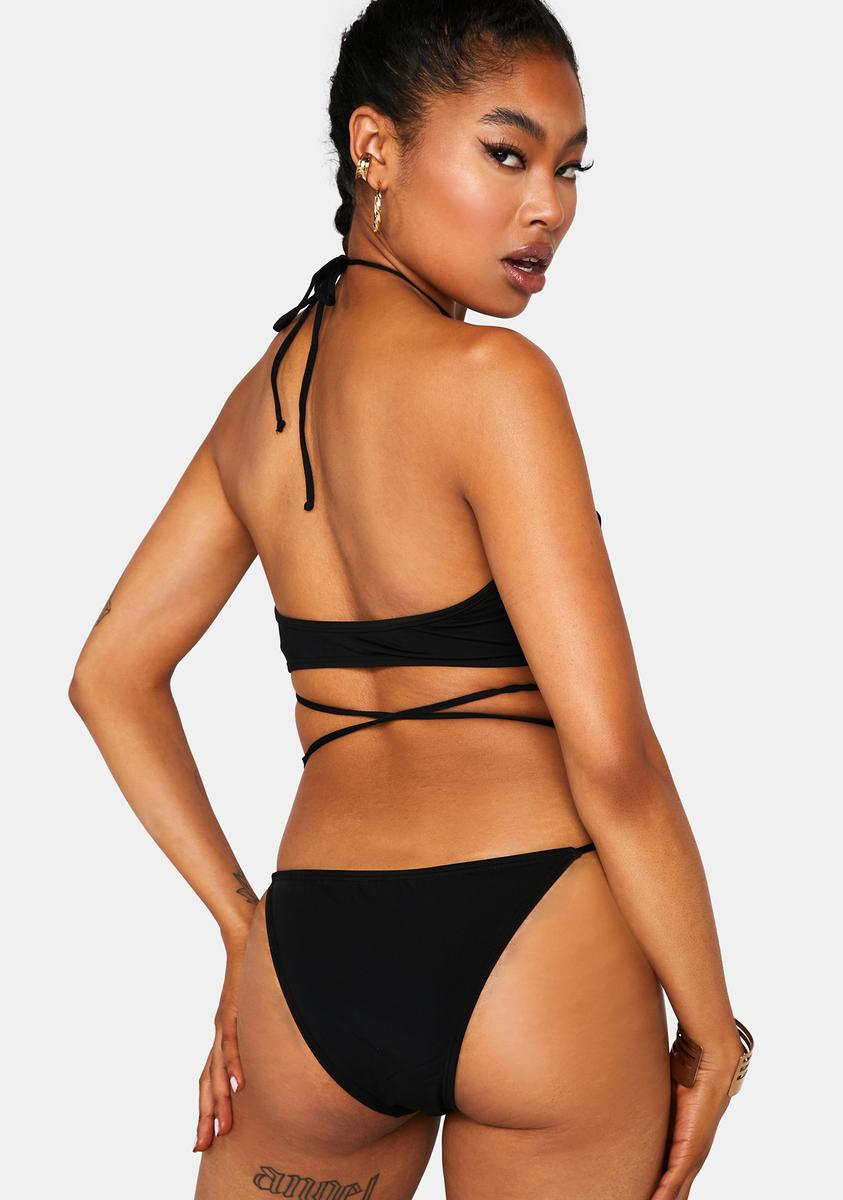 【OROGEE】Noir Print Bikini Set ★韓国人気★ 追跡付 韓国] ホルターネック ビキニ リングリンク フラワー 全2color