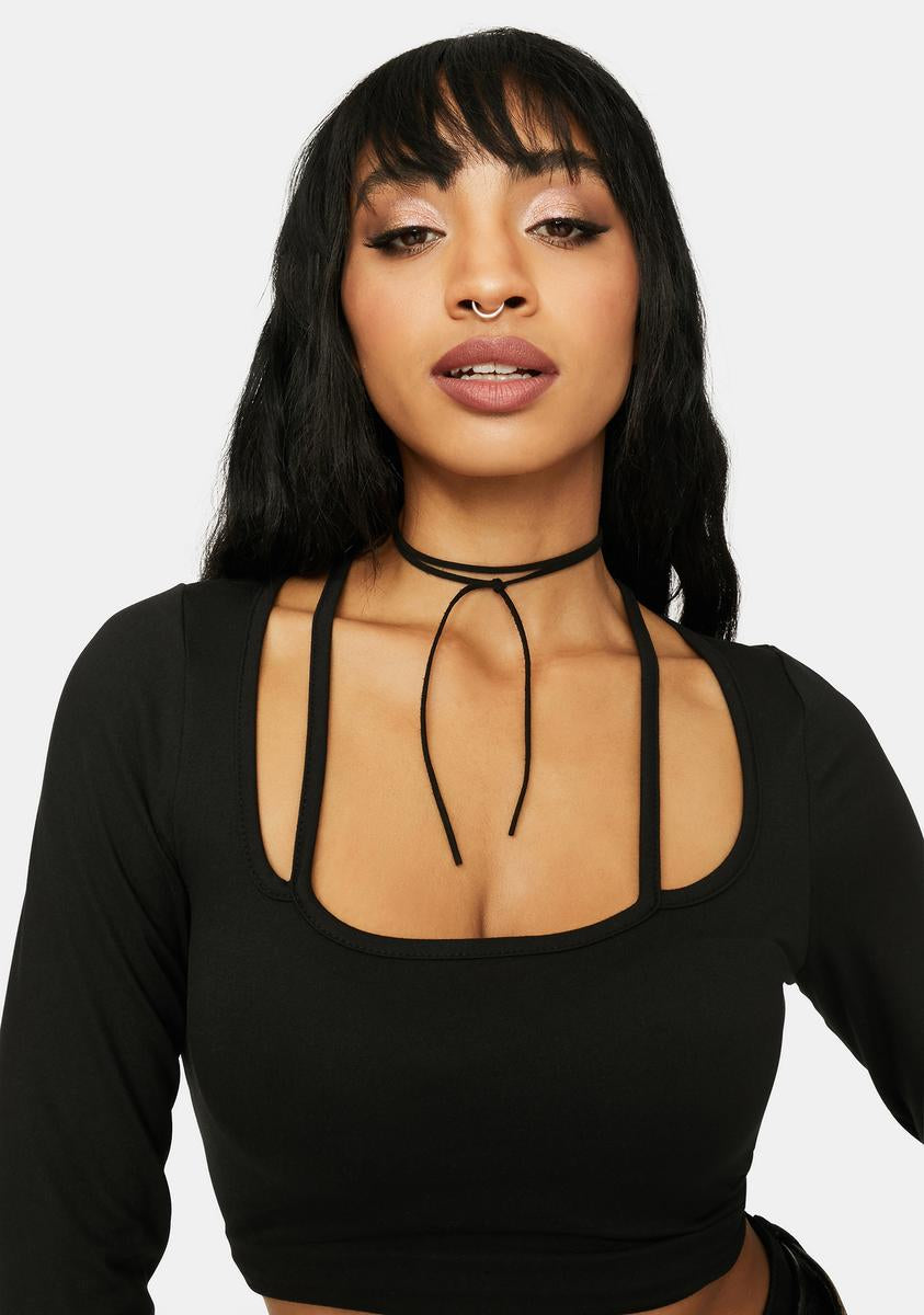 Wicked Had 2 Be There Long Sleeve Crop Top,Specials : American Fashion Style Bags On Sale