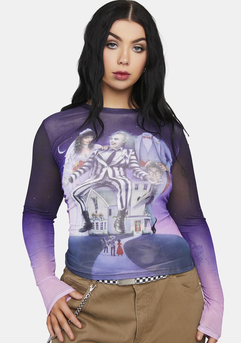Plus Horror Hijinks Mesh Tee Dolls Kill X Beetlejuice,Specials : American Fashion Style Bags On Sale