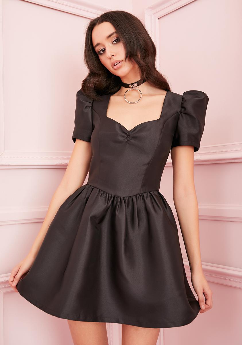 sugar mini dress black Sugar Bubble Sleeve Mini Dress, Black S