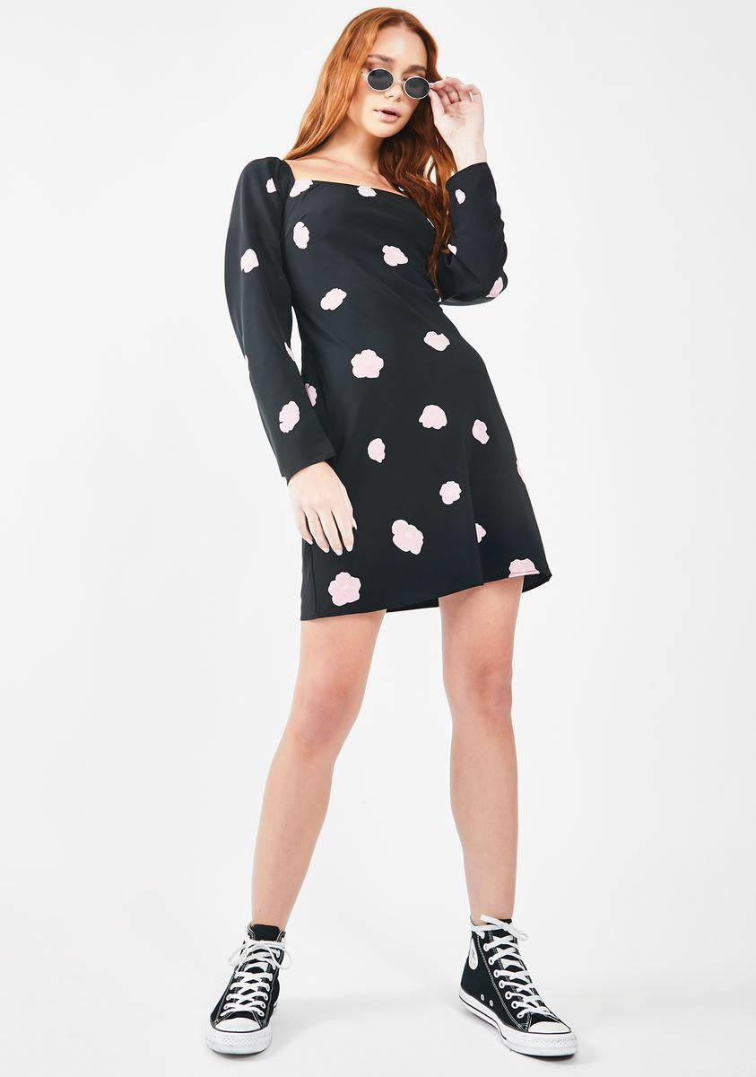 blue dress for baby girl Glamorous Black Floral Mini Dress – Dolls Kill