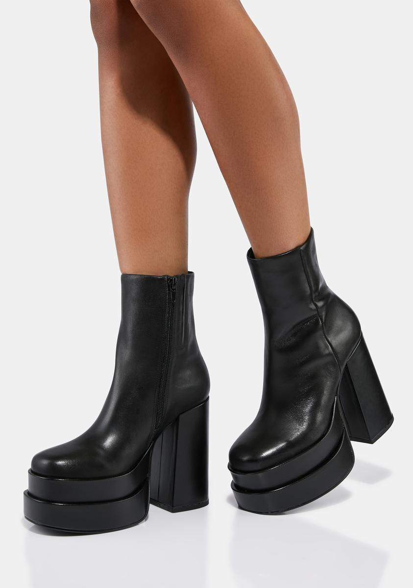 Steve Madden Platform Boots - Black – Dolls Kill