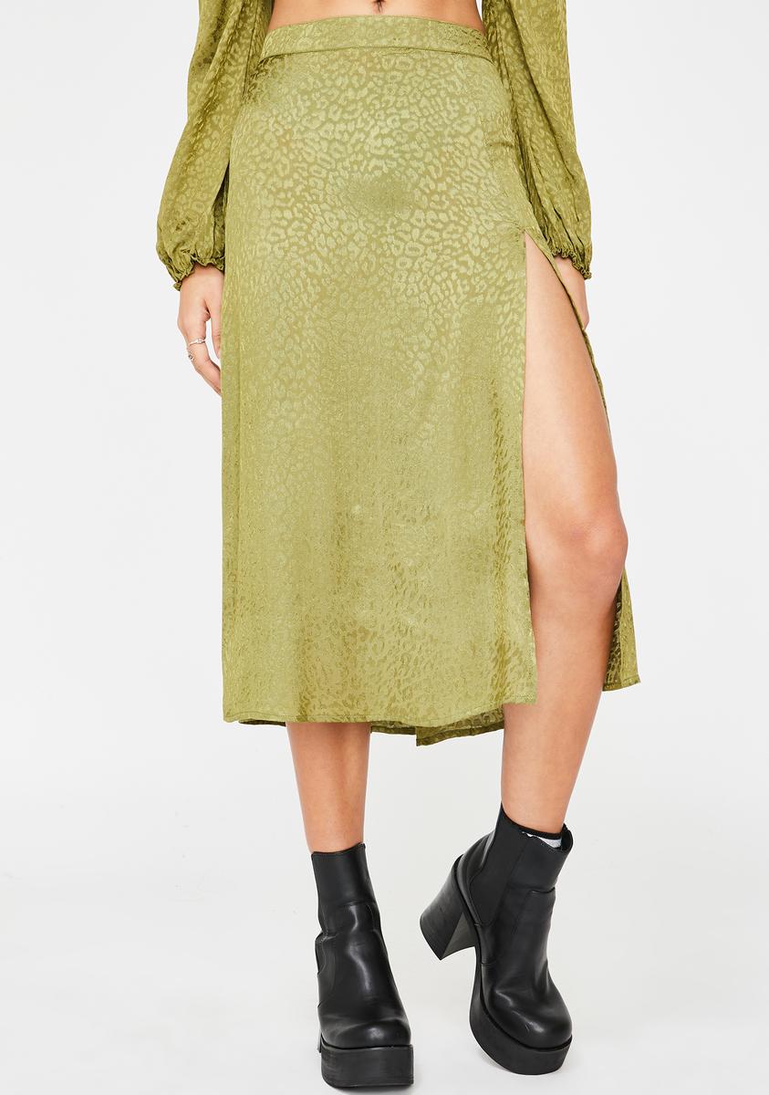 Khaki Cheetah Saika Skirt