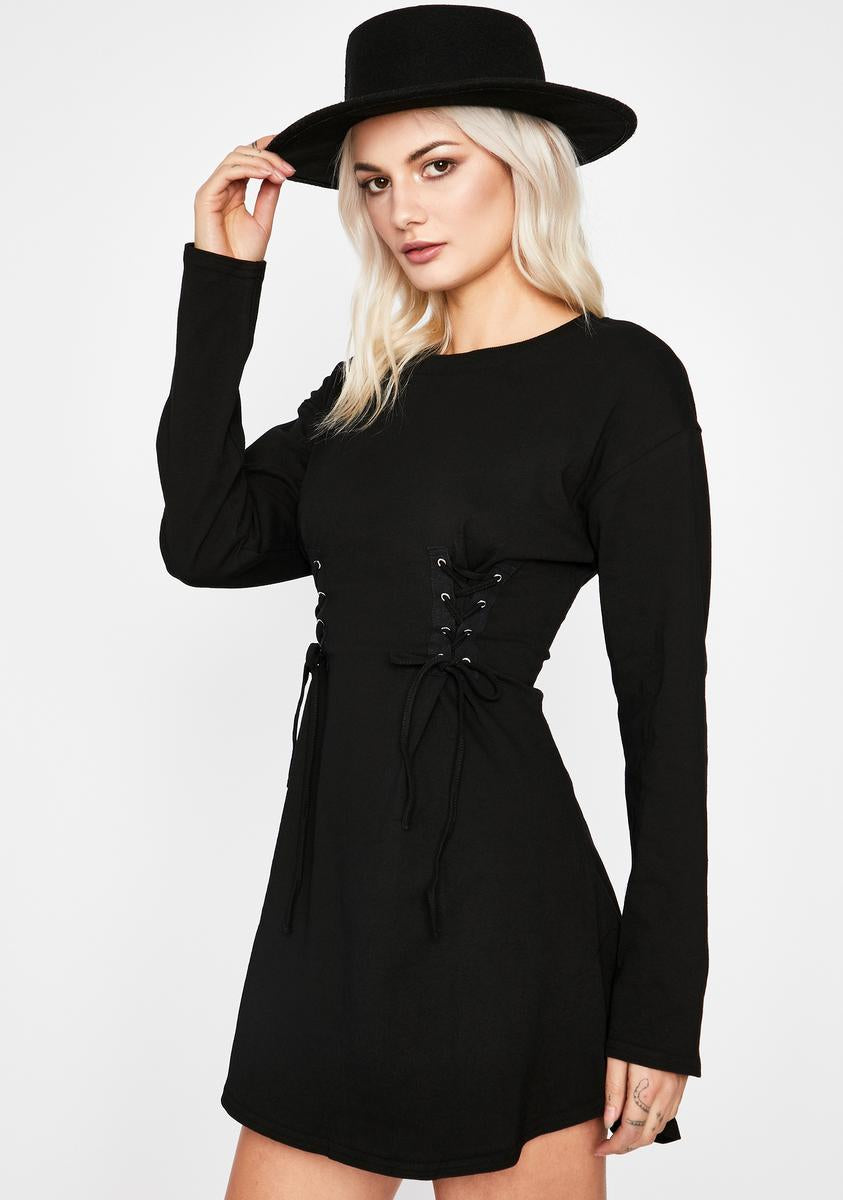 Side Lace Up Corset Mini Dress Fit Flare Dolls Kill Side Lace Up Corset Mini Dress Fit Flare Dolls Kill