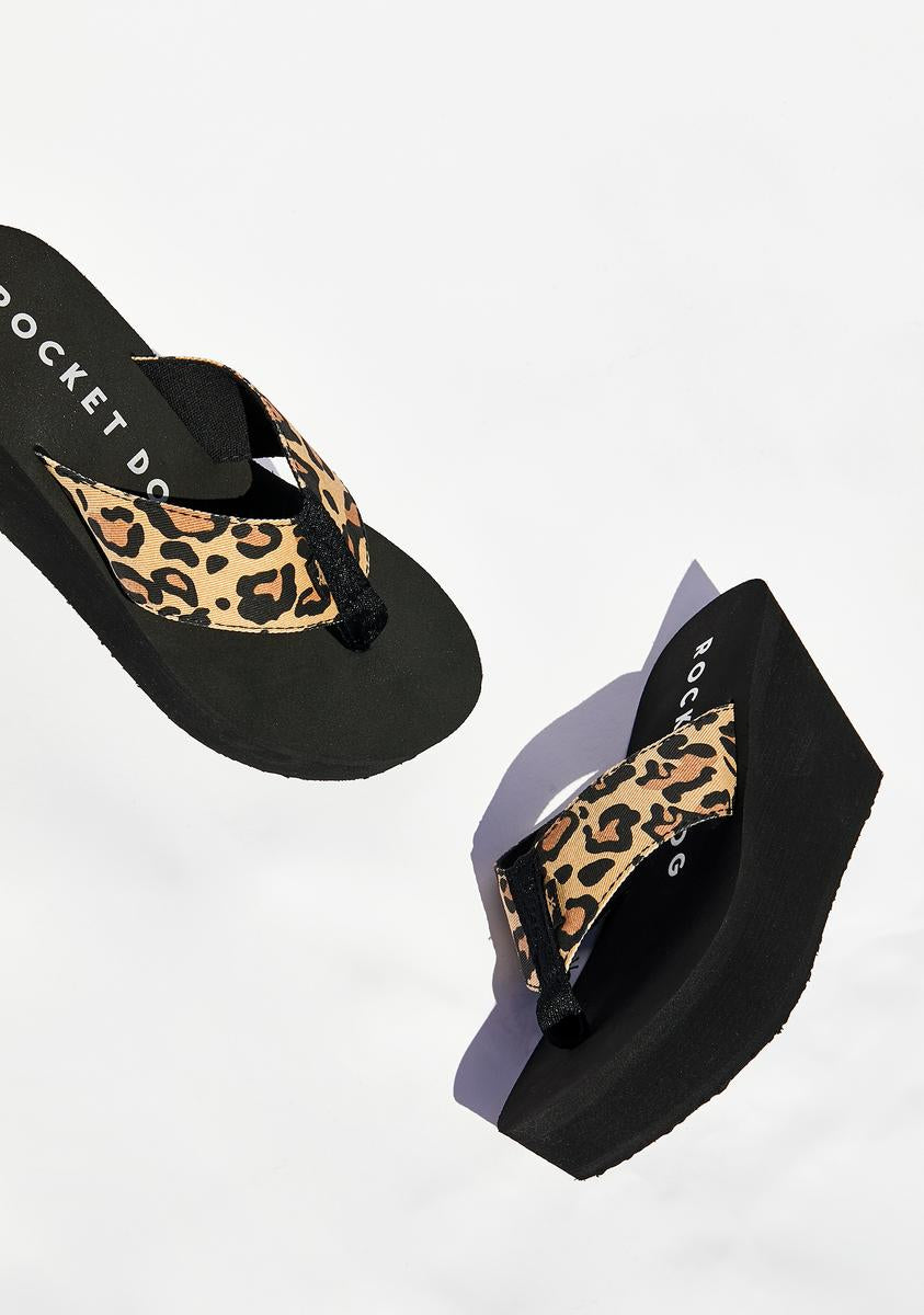 Rocket Dog Leopard Diver Platform Sandals Dolls Kill