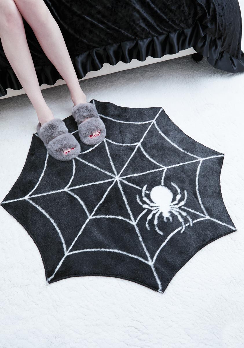 Vortex Spider Web Rug Dolls Home Short Pile Die Cut Spider Web Rug – Dolls Kill