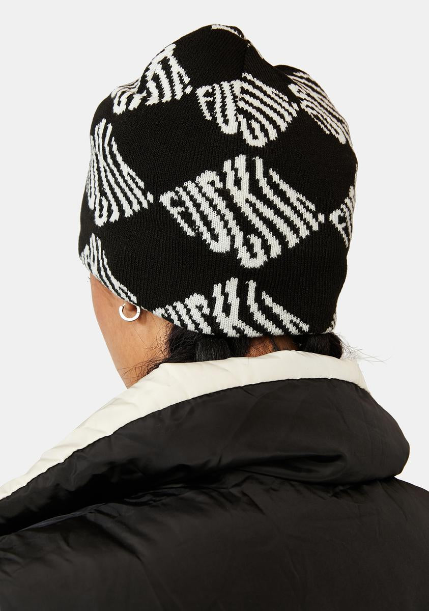 Knit Beanie with Appetite For Change logo - Black