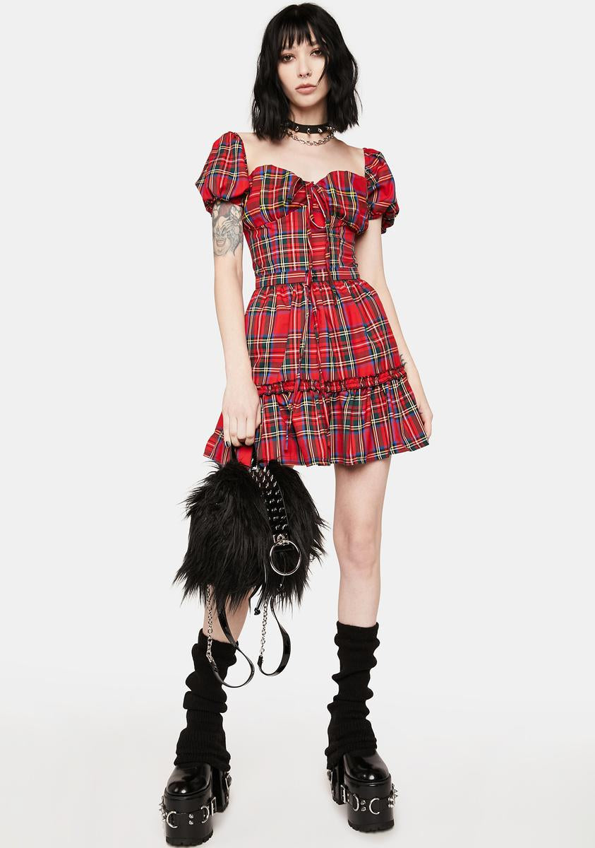 Love Too True Plaid Aubrey Mini Dress - Red – Dolls Kill