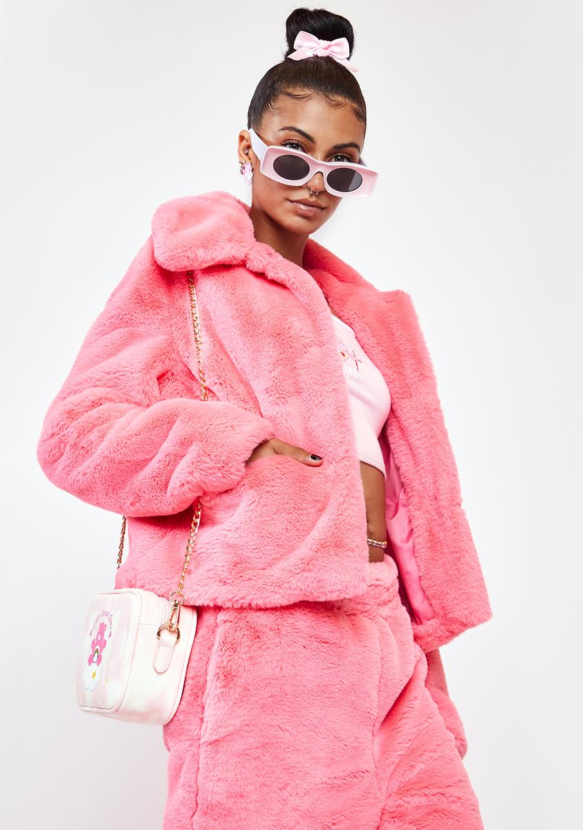 Azalea Wang Faux Fur Cropped Jacket - Pink – Dolls Kill