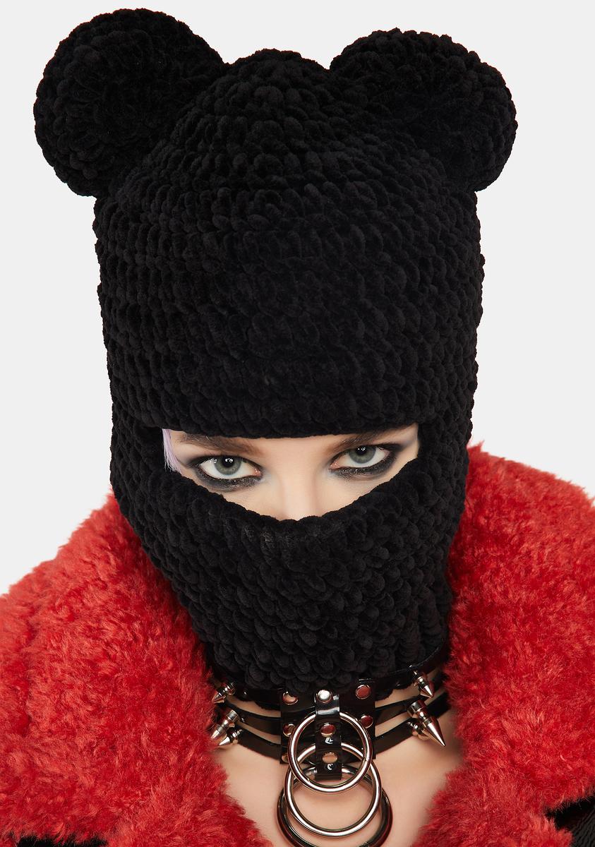 Basic Pleasure Mode Chenille Bear Balaclava - Black – Dolls Kill