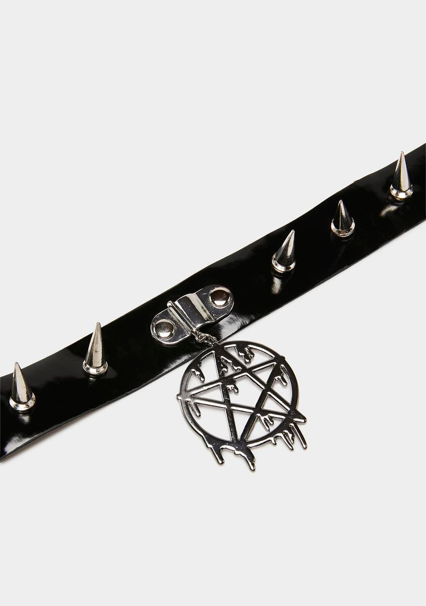 【PEG LEG】a chrome chain emblem Choker main image 0