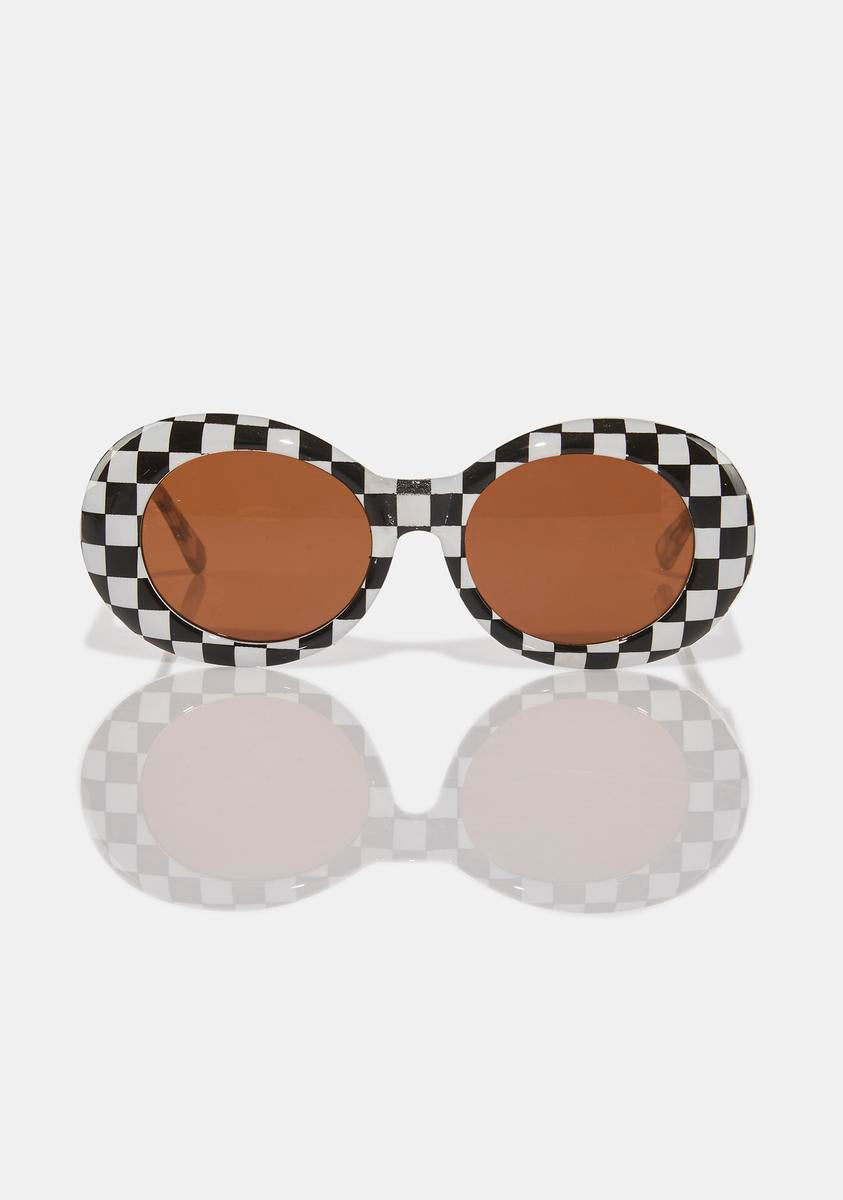 【DOLLS KILL】Publicity Stunt Oval Sunglasses Tortoise Printed Tinted Oval Sunglasses - Brown – Dolls Kill
