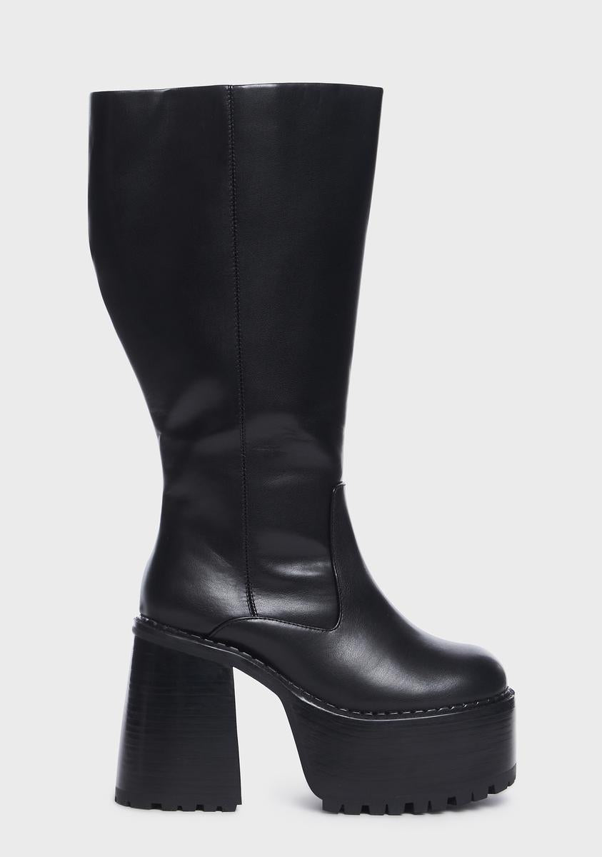 Wide Fit Vintage Soul Knee High Boots - Black dELiA*s by Dolls Kill,New Products : American Fashion Style Bags On Sale