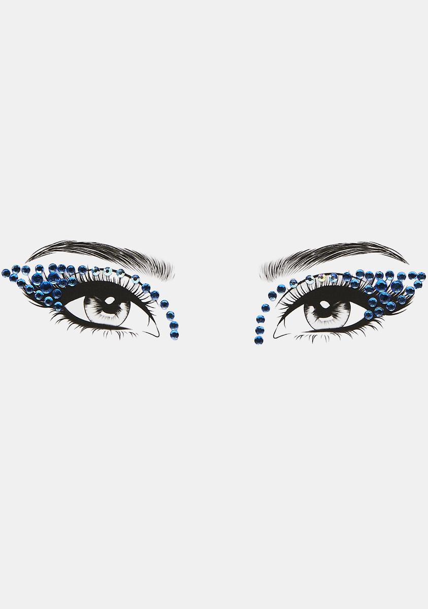 Blue Winged Rhinestone Face Gems – Dolls Kill