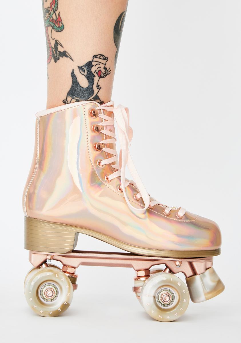 Impala Rollerskates Marawa Rose Gold Holographic Roller Skates Dolls Kill