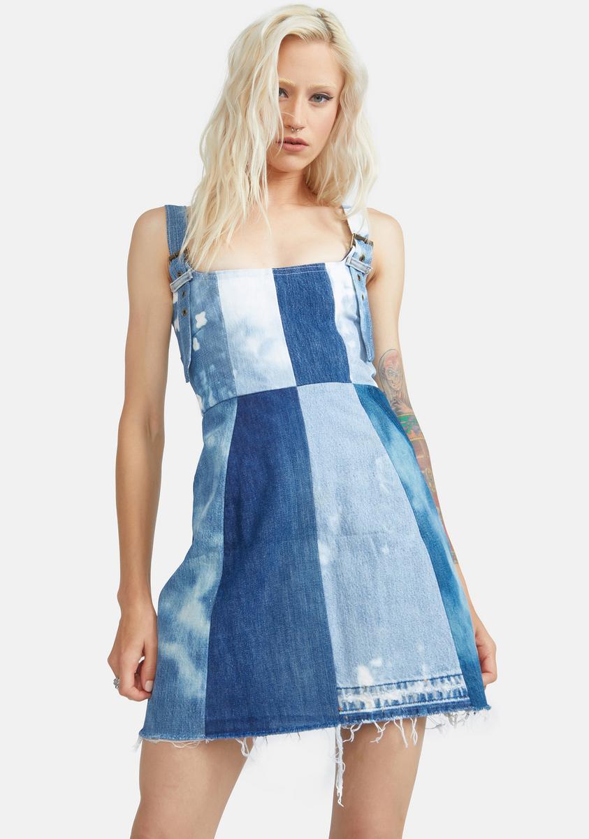 Mini Checkerboard Denim Dress - Women - Ready-to-Wear