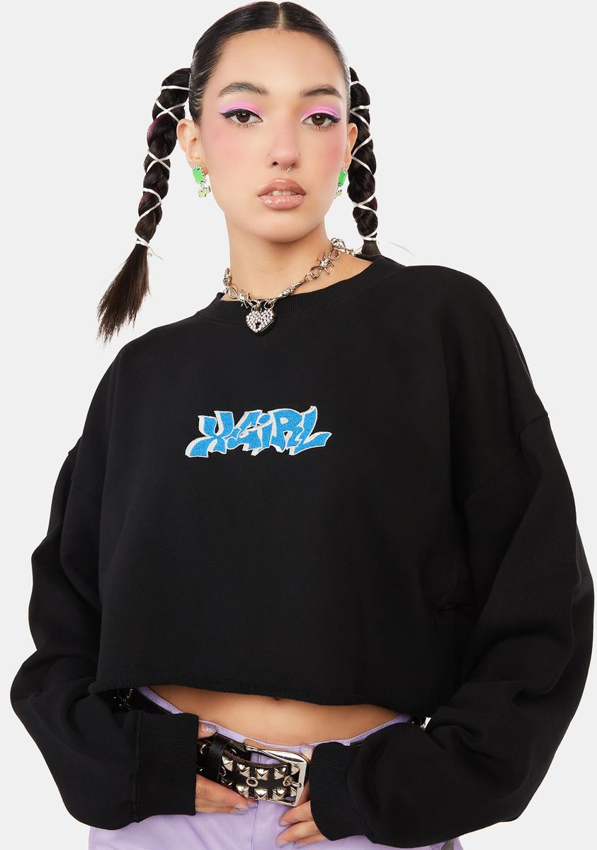 Graffiti Logo Sweater x-Girl,Specials : American Fashion Style Bags On Sale
