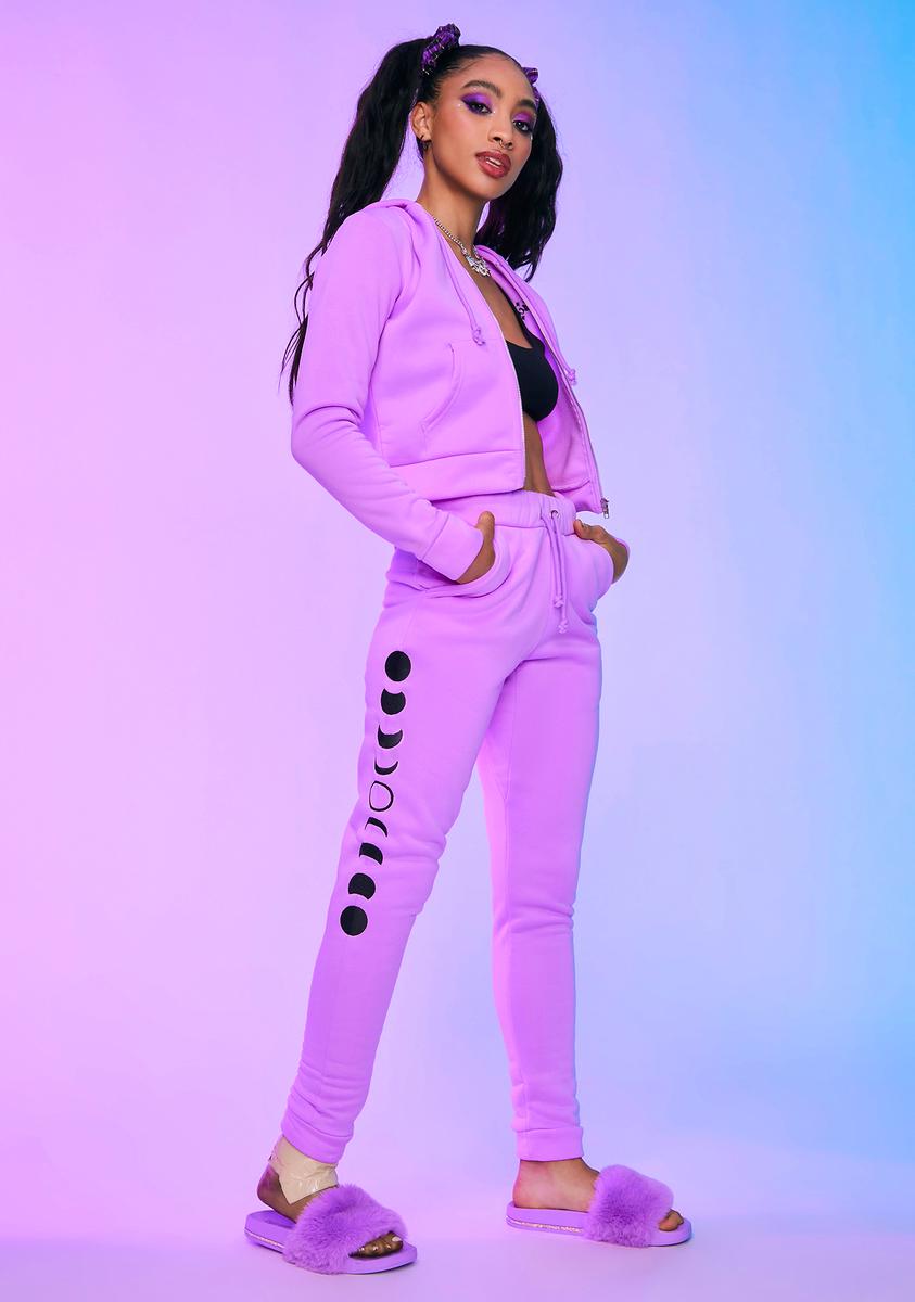 Horoscopez Pisces Fish Moon Joggers - Purple – Dolls Kill