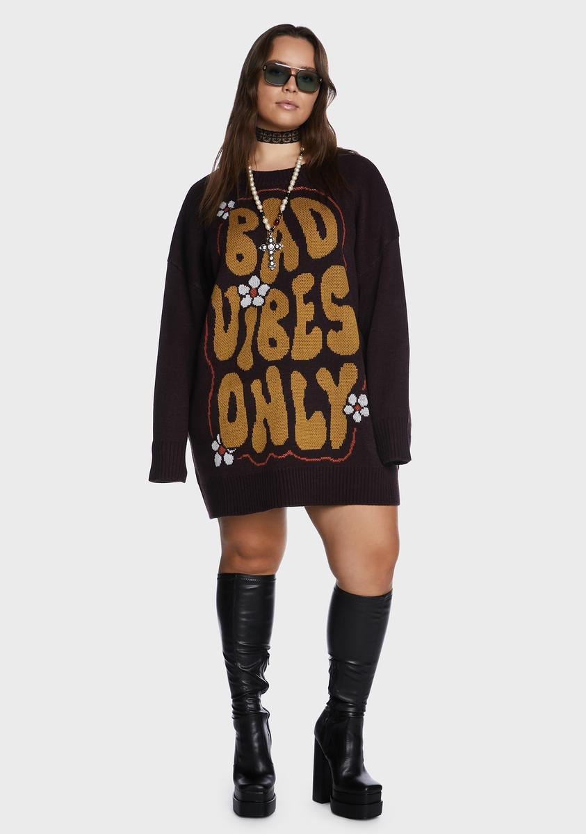 Plus Cognac Worst Kinda Curse Sweater