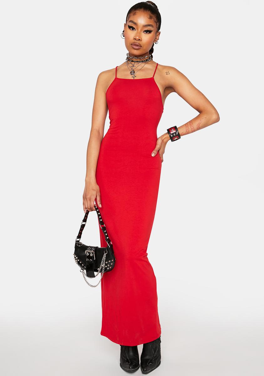 Open Back Lace Up Maxi Dress