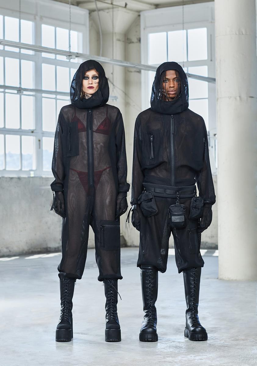 Saint Laurent Unisex Hooded Jumpsuit in Black | LN-CC®
