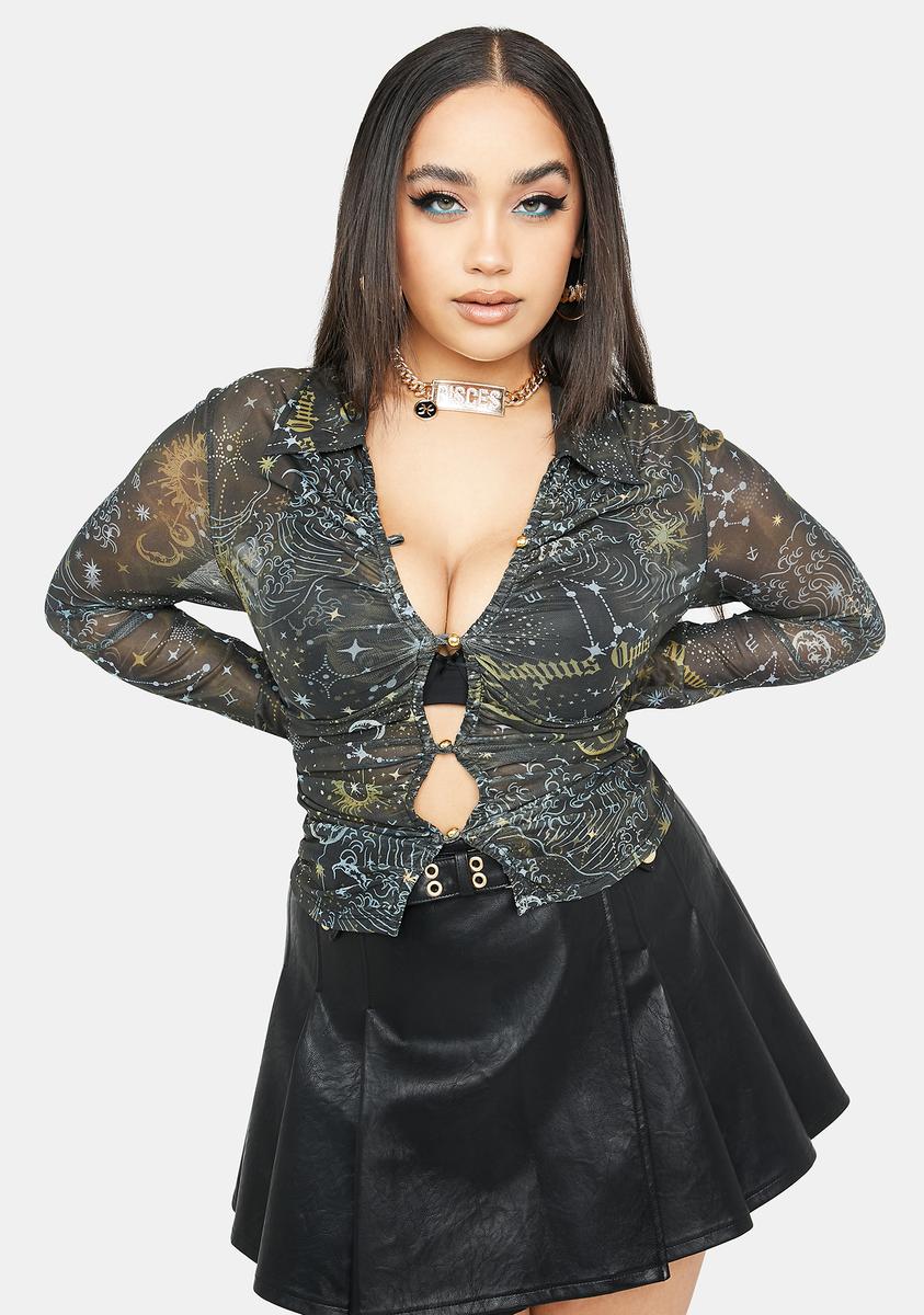 Plus Guide My Life Crop Top HOROSCOPEZ,Specials : American Fashion Style Bags On Sale