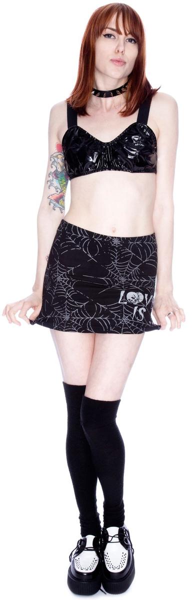 Love Is Dead Mini Skirt Kreepsville 666,Specials : American Fashion Style Bags On Sale