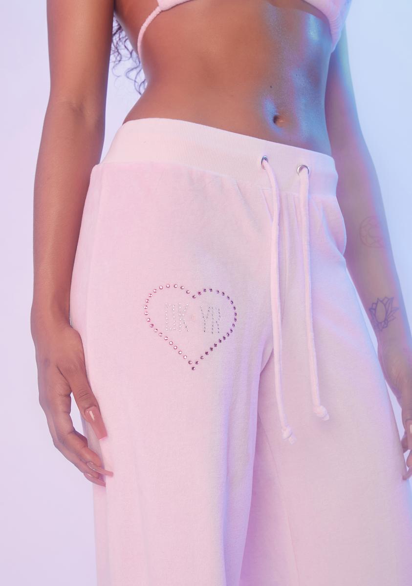 Dolls Kill X Yung Reaper Velour Pants Pink