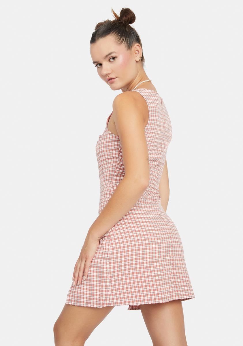 Glamorous Check Print Pinafore Dress – Dolls Kill