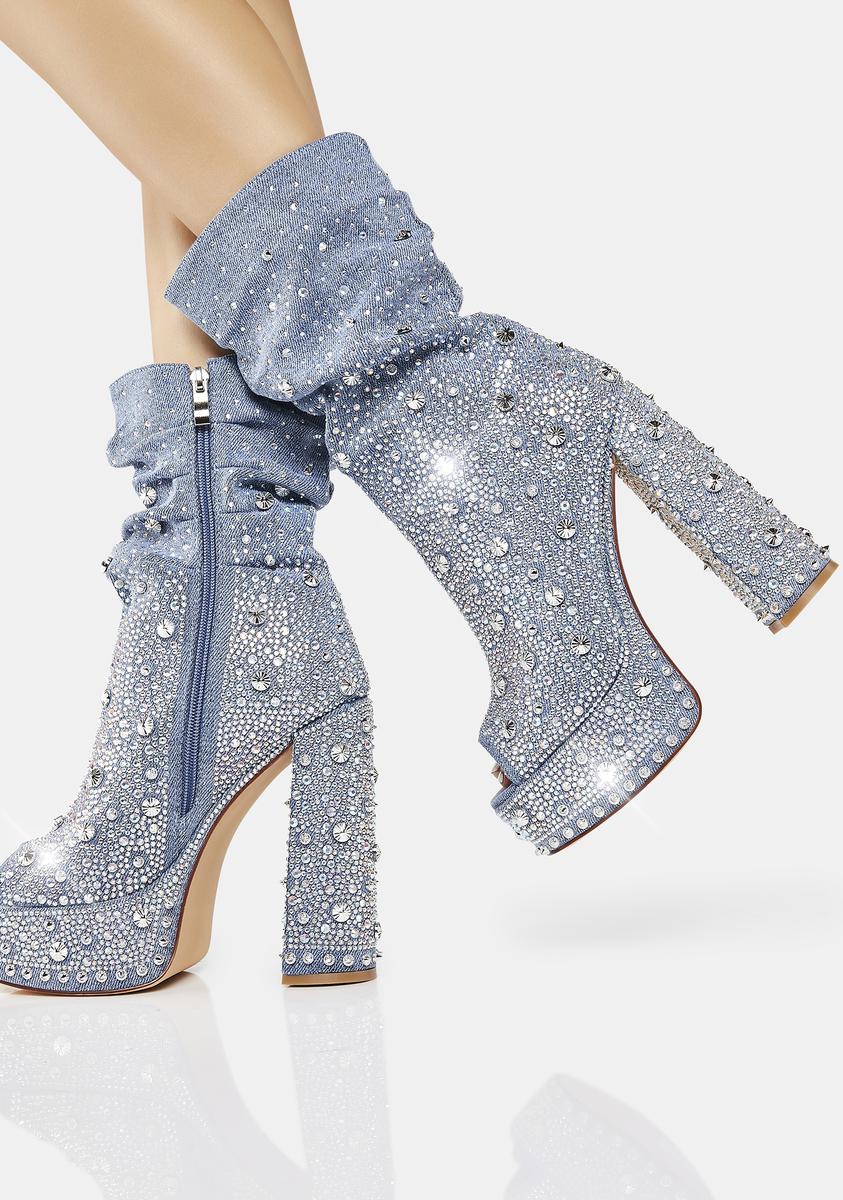 Adela Denim Heels AZALEA WANG,All Products : American Fashion Style Bags On Sale