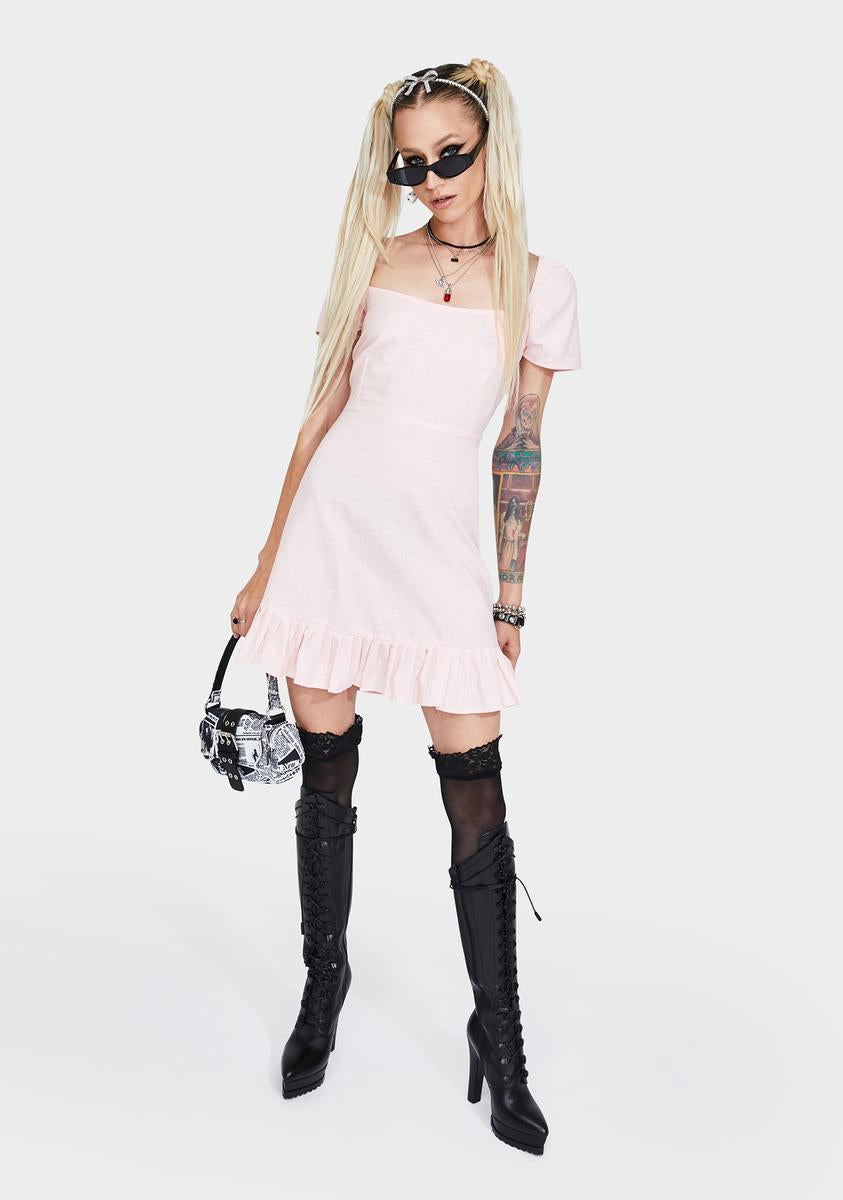 Motel Peach Syami Mini Dress – Dolls Kill