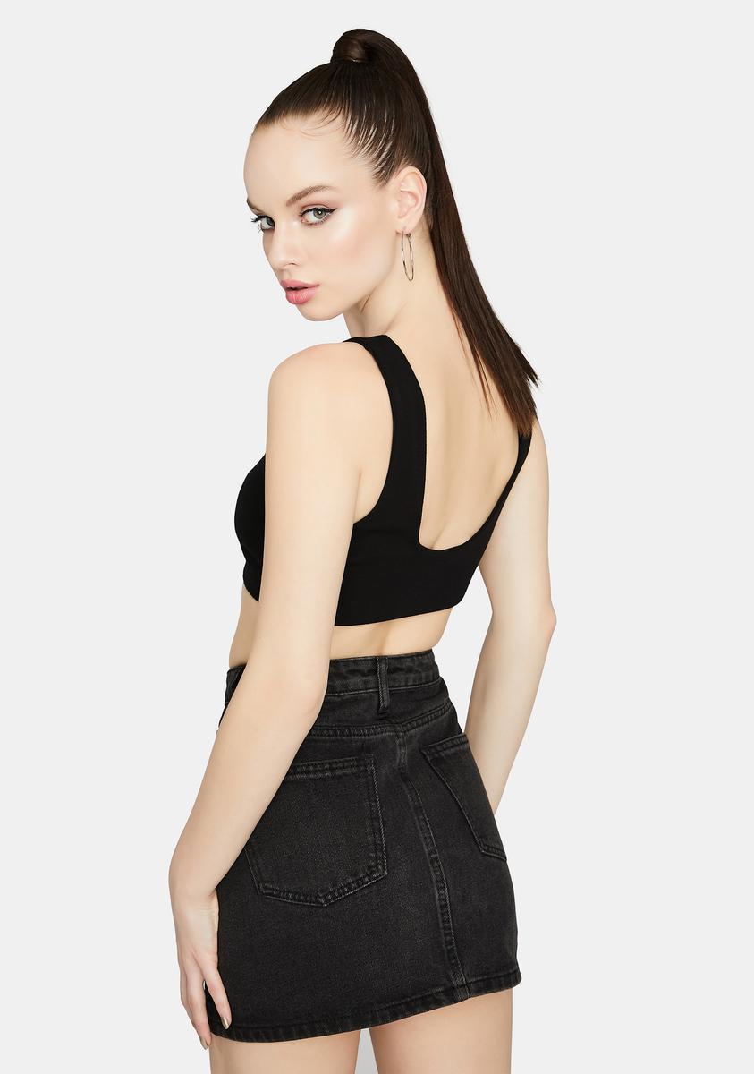 Got A Reputation Rhinestone Denim Mini Skirt