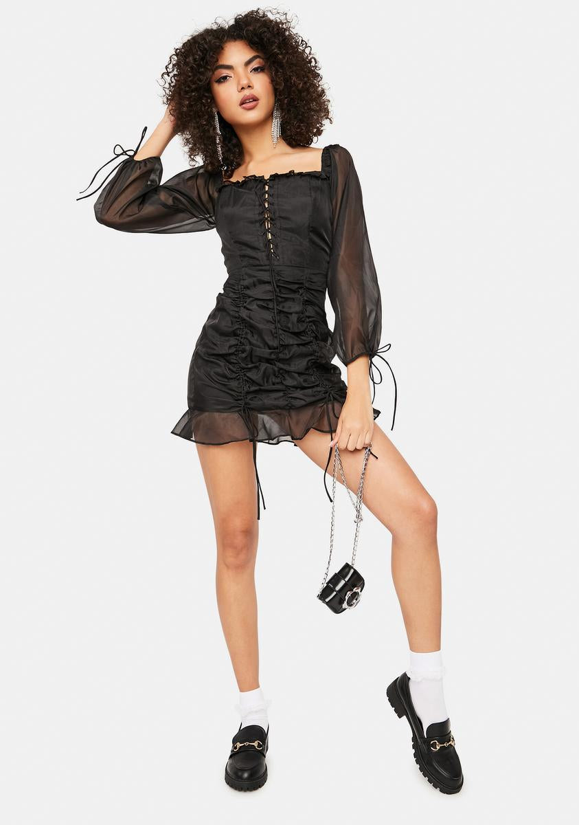 Edge Of Glory Organza Ruched Mini Dress Edge Of Glory Organza Ruched Mini Dress