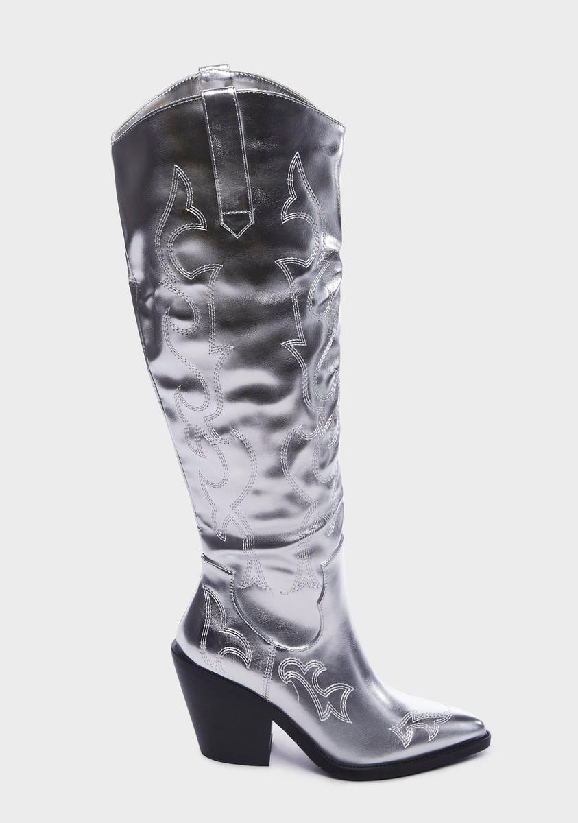 Metallic Mimi Cowboy Boots AZALEA WANG,New Products : American Fashion Style Bags On Sale Metallic Mimi Cowboy Boots AZALEA WANG,New Products : American Fashion Style Bags On Sale