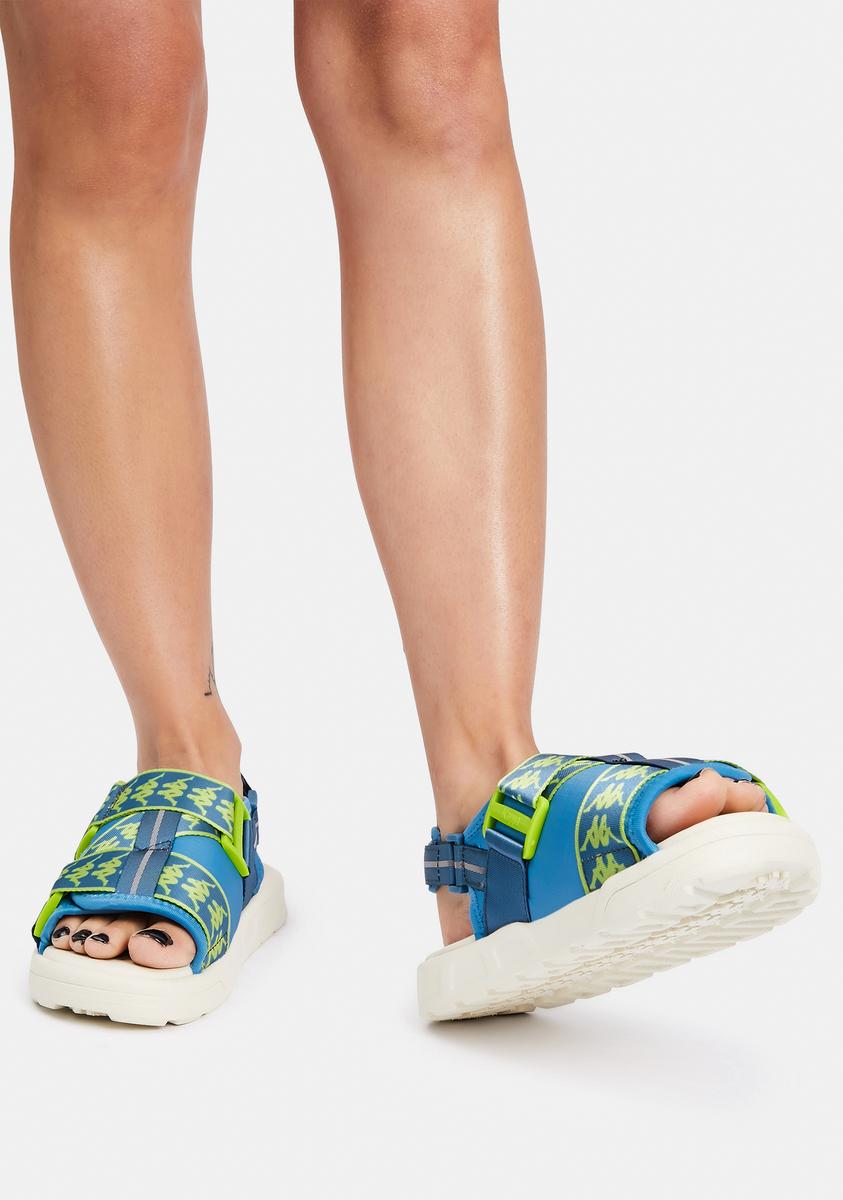 Kappa Blue Lime 222 Banda Mitel 2 Sandals – Dolls Kill display picture 1