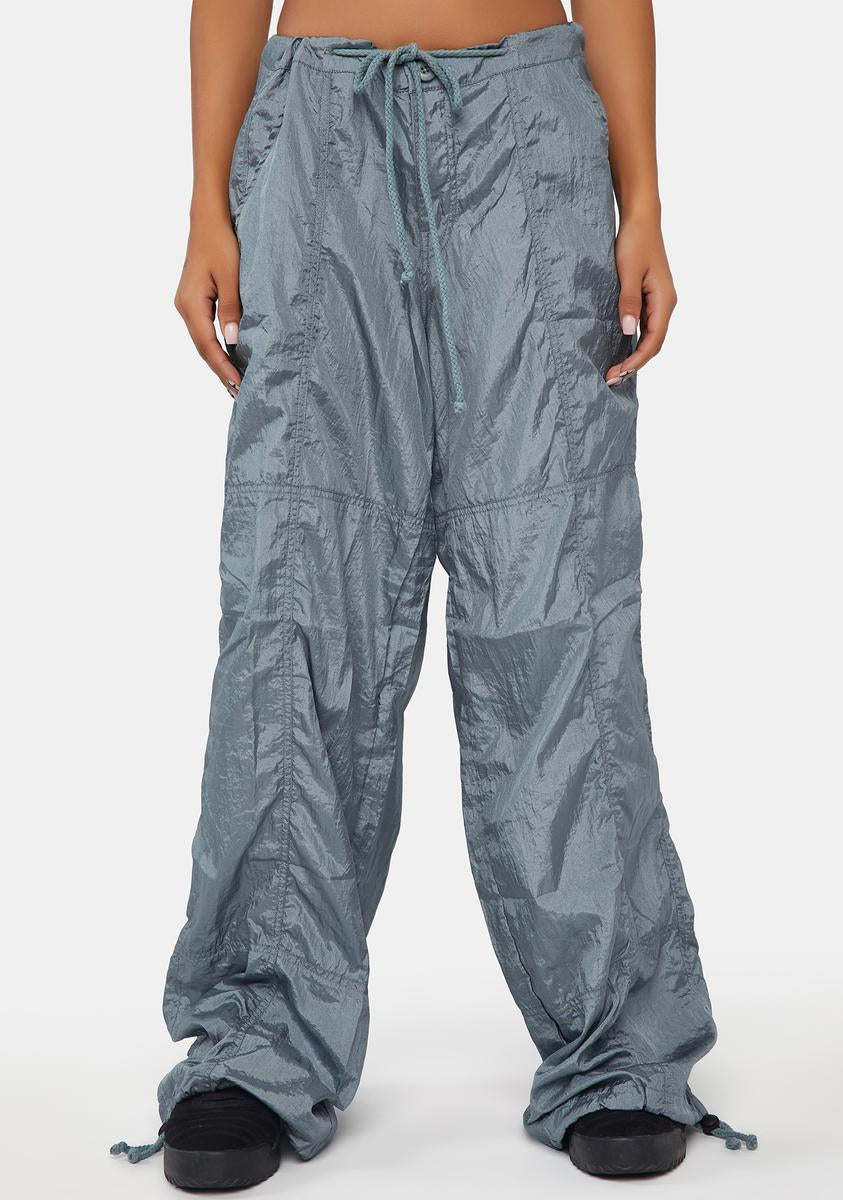 Motel Parachute Cargo Pants Gray/Silver Dolls Kill