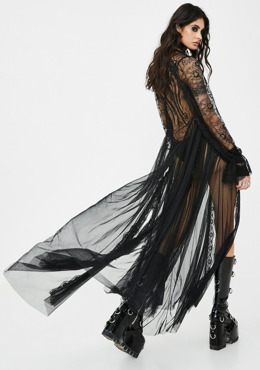 dollskill sheer dress Shivered Spine Maxi Dress