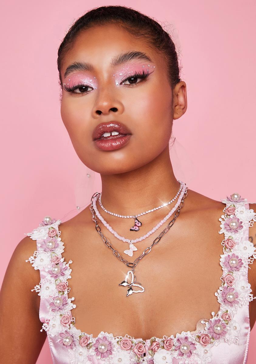 海外【DOLLS KILL】 Key Of Life Layered Necklace Womens Vegan Leather Choker With Skull And Star Charms