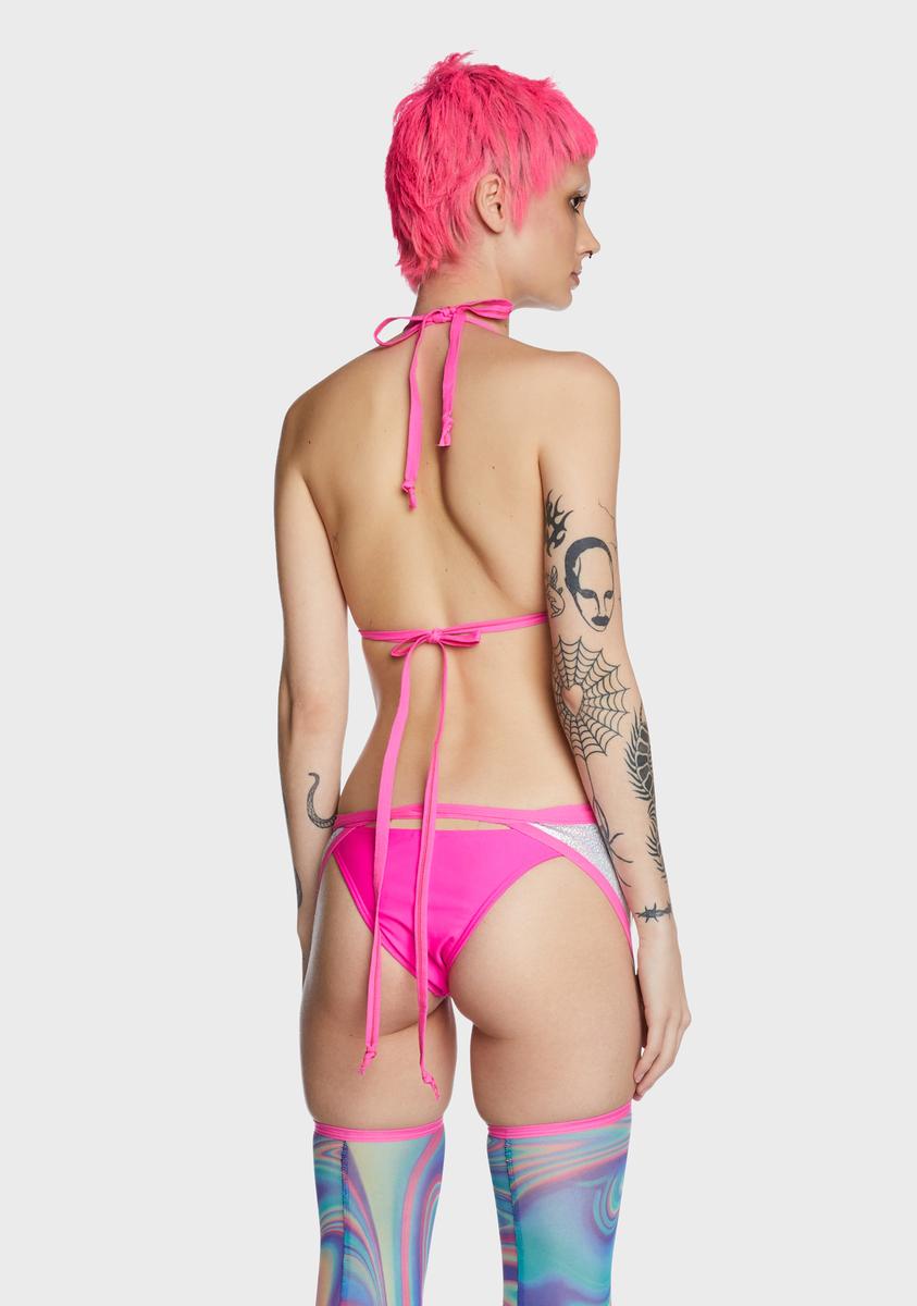 The Lyte Couture Sparkly Glitter Bikini Top Cosmic Dolls Kill