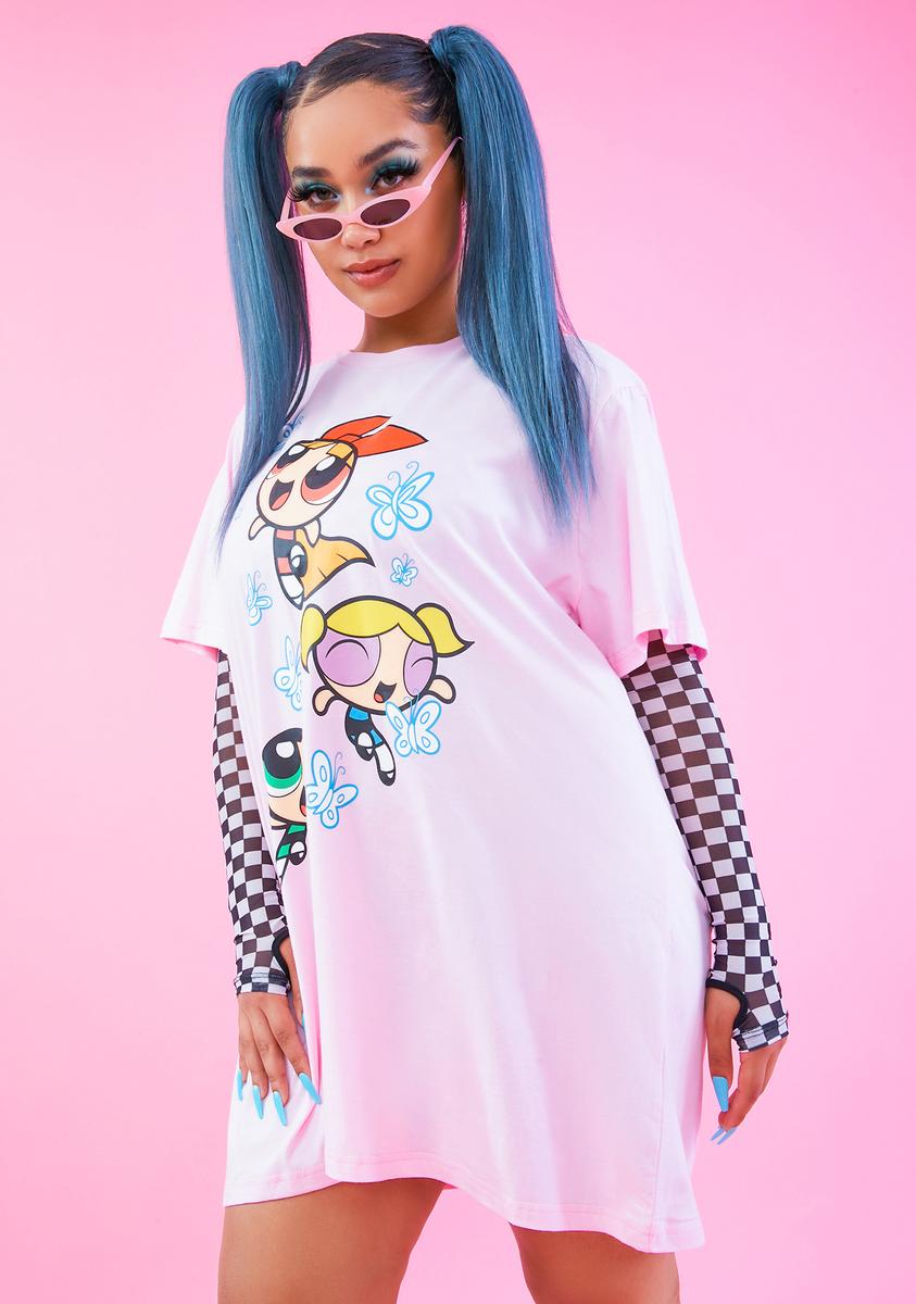 Dolls Kill x Powerpuff Girls Star Graphic Oversized Tee - Black | XX-Small