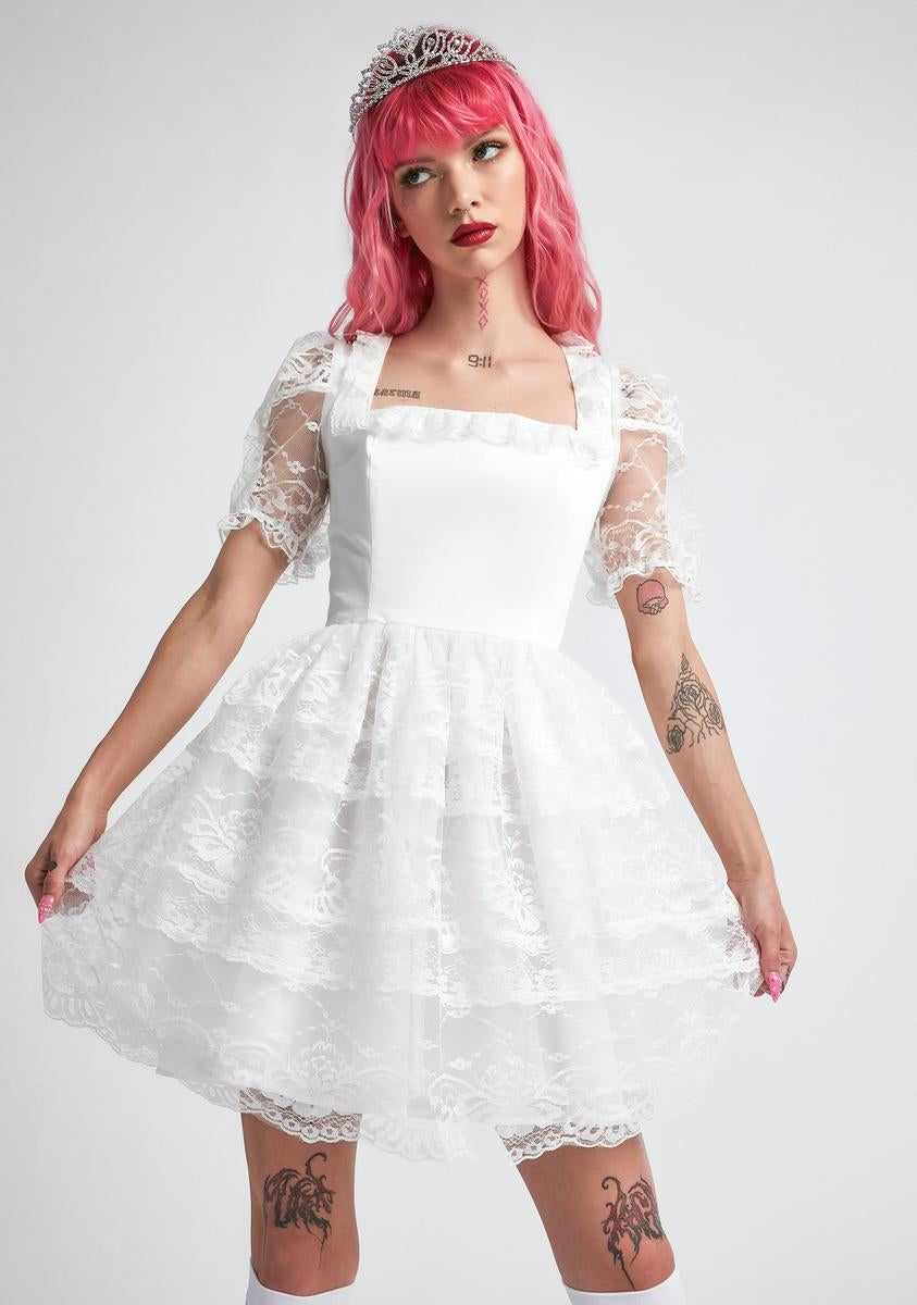 Delia's Grunge Lace Tiered Babydoll Dress