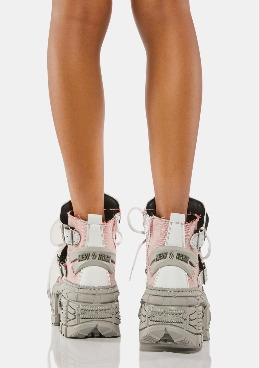 New Rock Pink Wall V4 Lace-Up Boots – Dolls Kill