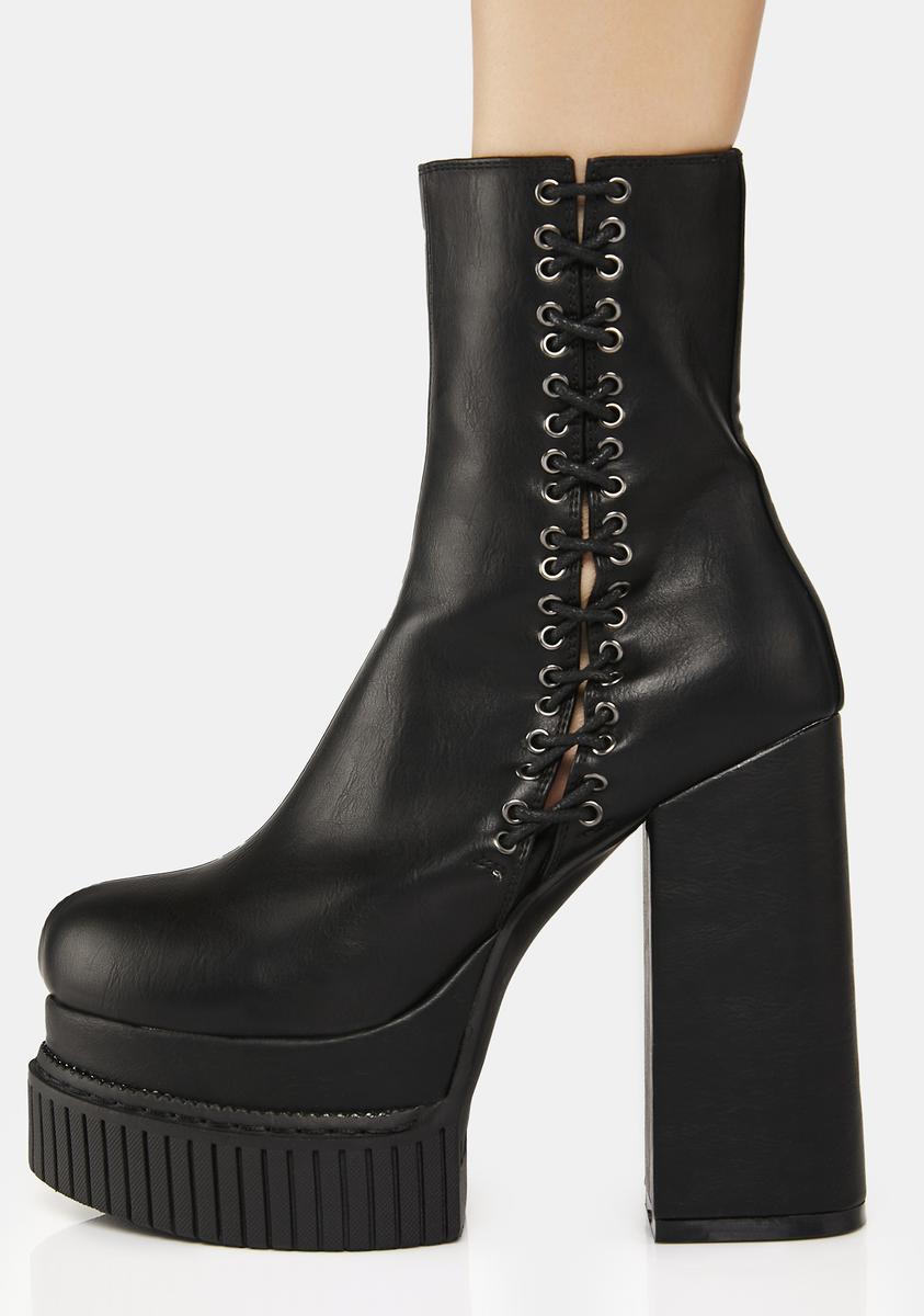 Platform Lace Up Front Creeper Bootsie