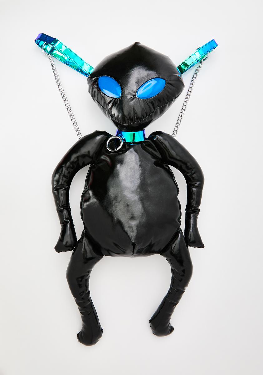 alien mood leather backpacks Current Mood Light Up Mini Alien Backpack Black – Dolls Kill